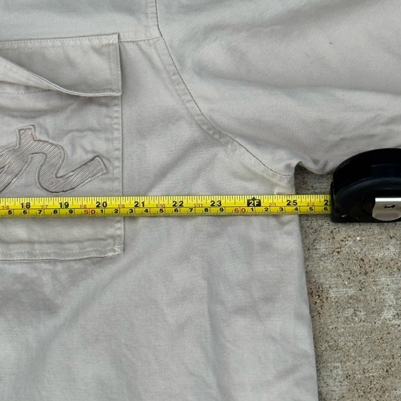 Y2K South Pole Shirt Mens M Beige Embroidered Button Up Streetwear Hip Hop VTG - Picture 5 of 5